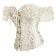 Fanxing Christmas Deals Juniors Fall Dresses Women Victorian Corset Plus Size Lace Bandage Gothic Punk Shapewear Sleeveless Tops Fall Dress Clearance